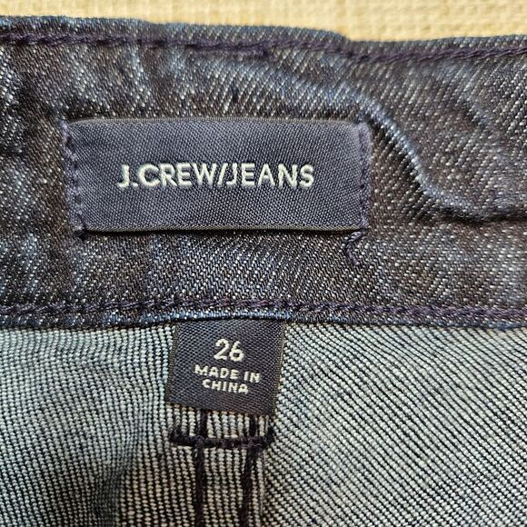 J.Crew Dark Wash Wide Leg Jeans‎ Raw Hem Denim Size 26 - Picture 4 of 7